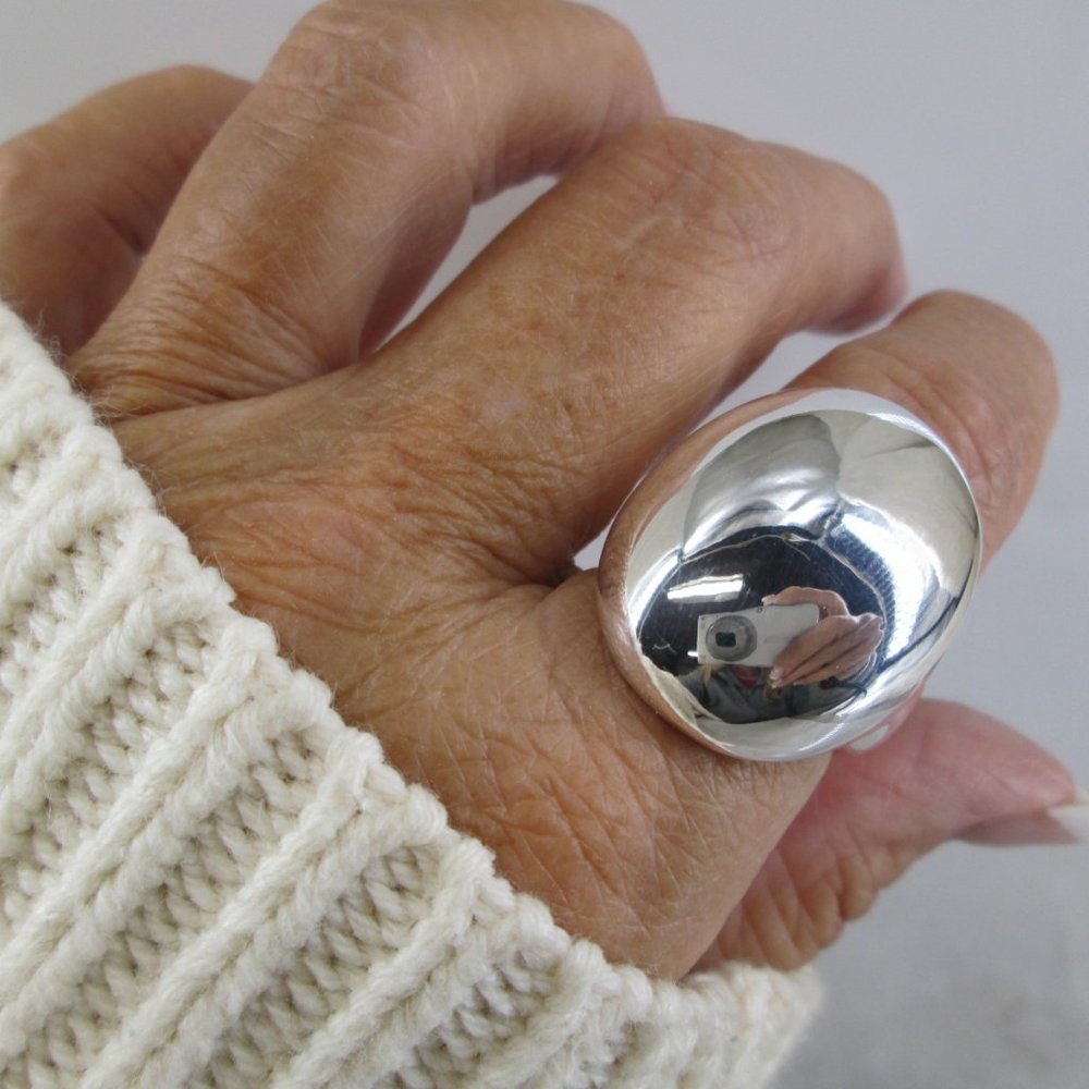 Large Oval Dome Ring, 925 Sterling Dome ring, Sexy ring, Woman's Statement ring